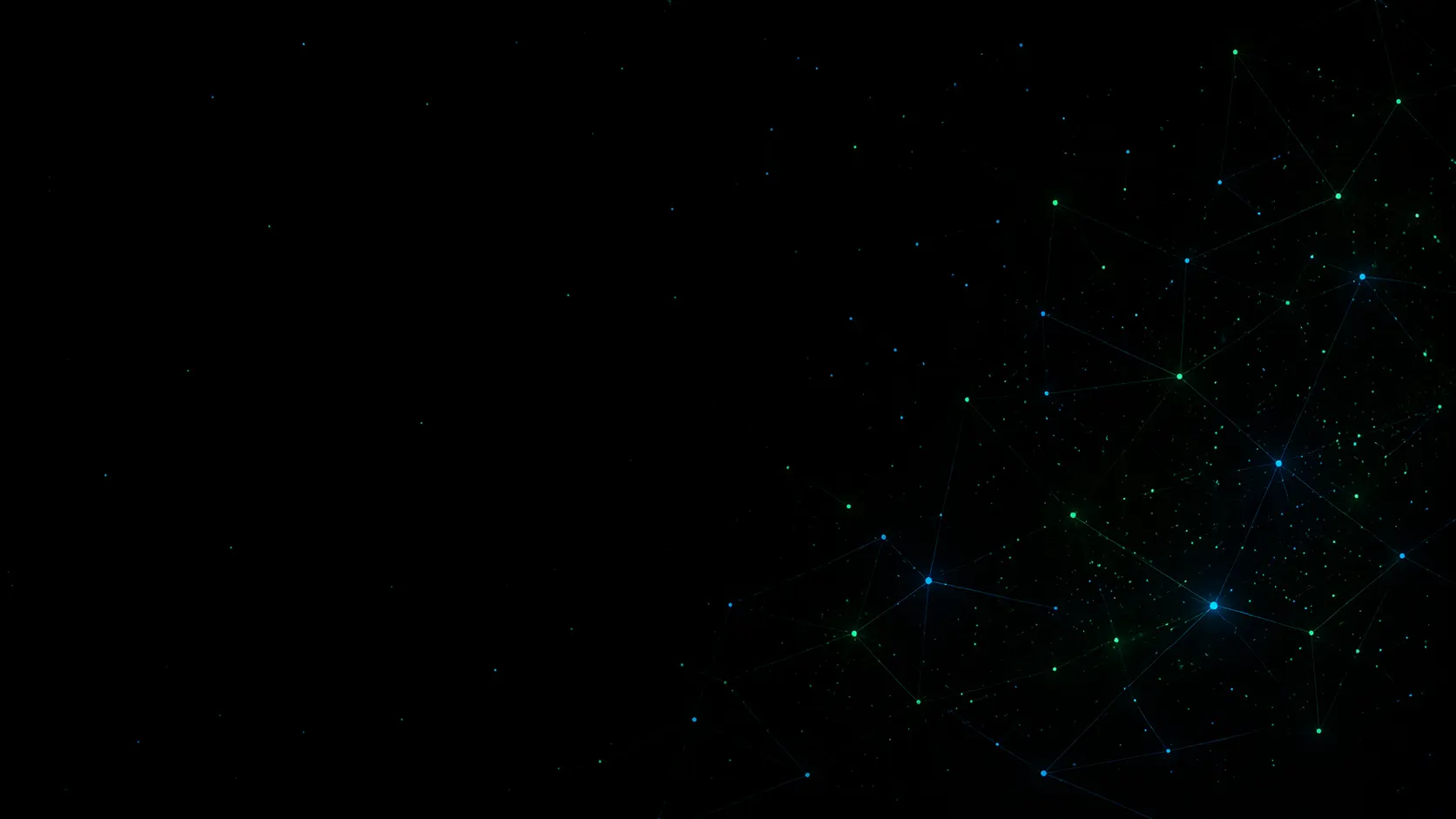 Abstract network of connected dots and lines in space